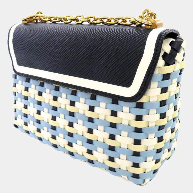 Pre Owned Louis Vuitton Navy Blue Epi Leather Braided Twist Guinguette Shoulder Bag 
