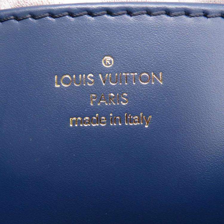 Pre Owned Louis Vuitton Navy Blue Epi Leather Braided Twist Guinguette Shoulder Bag 