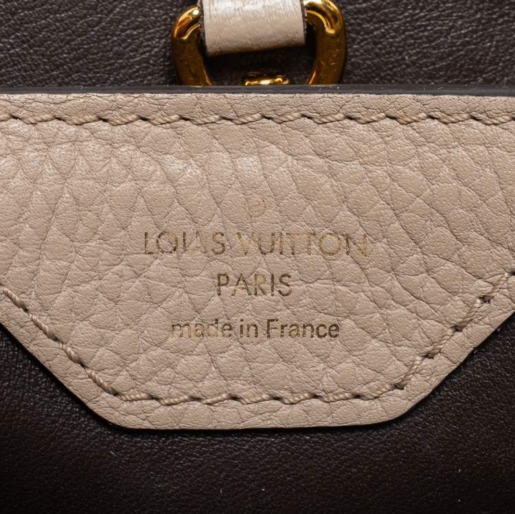 Pre Owned Louis Vuitton Beige Taurillon Leather Capucines BB Bag