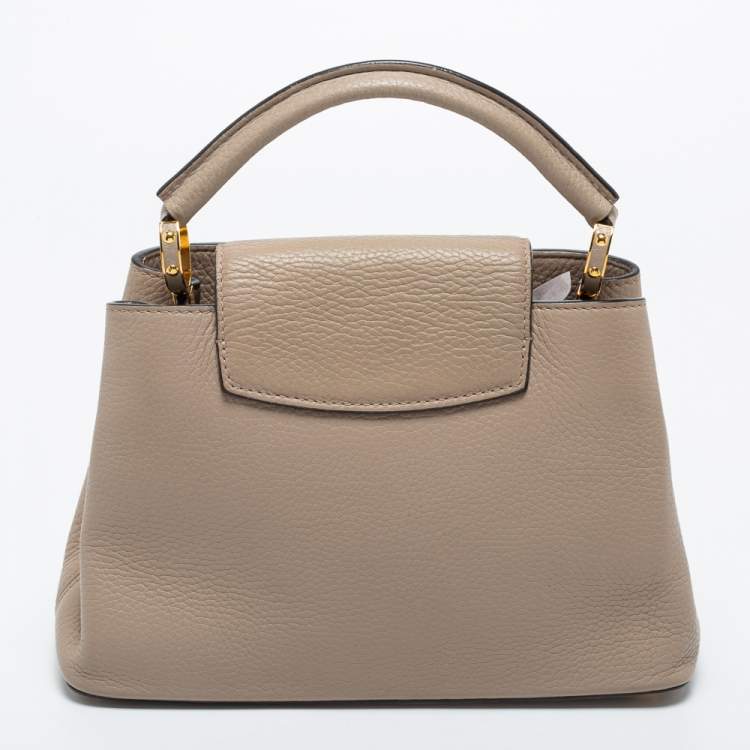 Pre Owned Louis Vuitton Beige Taurillon Leather Capucines BB Bag