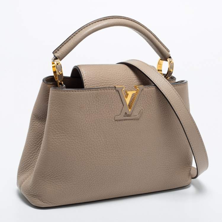 Pre Owned Louis Vuitton Beige Taurillon Leather Capucines BB Bag