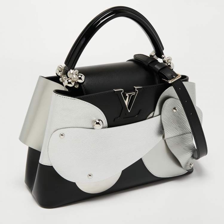 Pre Owned Louis Vuitton Black/Silver Leather Limited Edition 054/200 Liu Wei Artycapucines PM Bag