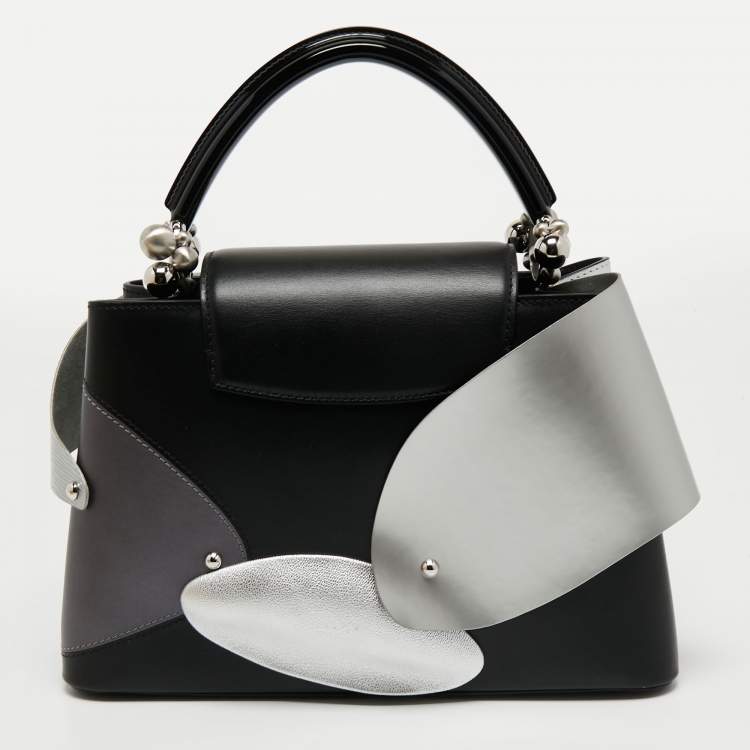 Pre Owned Louis Vuitton Black/Silver Leather Limited Edition 054/200 Liu Wei Artycapucines PM Bag