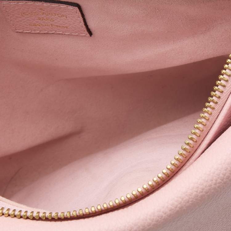 Pre Owned Louis Vuitton Pink Monogram Empreinte Leather Twice Bag