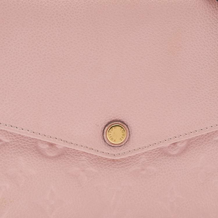 Pre Owned Louis Vuitton Pink Monogram Empreinte Leather Twice Bag