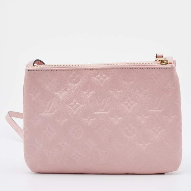 Pre Owned Louis Vuitton Pink Monogram Empreinte Leather Twice Bag