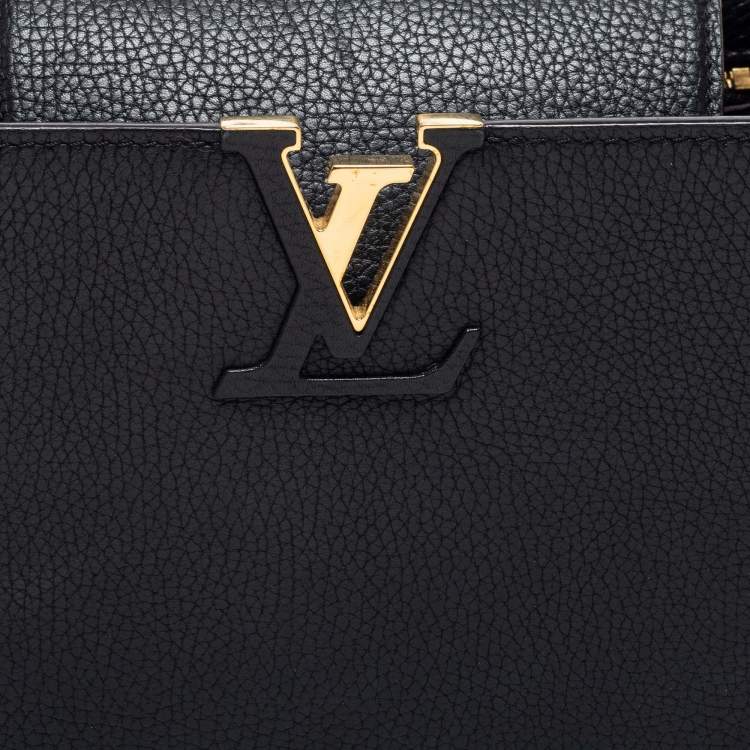 Pre Owned Louis Vuitton Black Taurillon Leather Capucines PM Bag