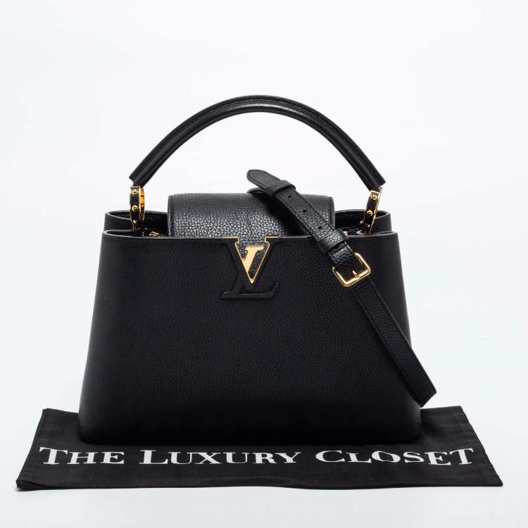 Pre Owned Louis Vuitton Black Taurillon Leather Capucines PM Bag