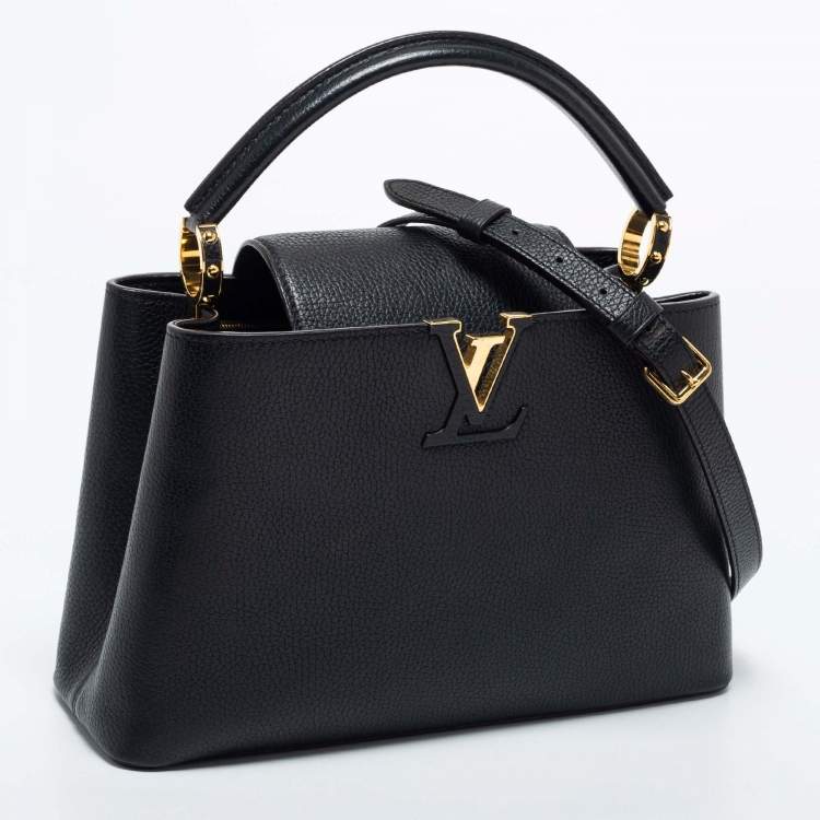 Pre Owned Louis Vuitton Black Taurillon Leather Capucines PM Bag