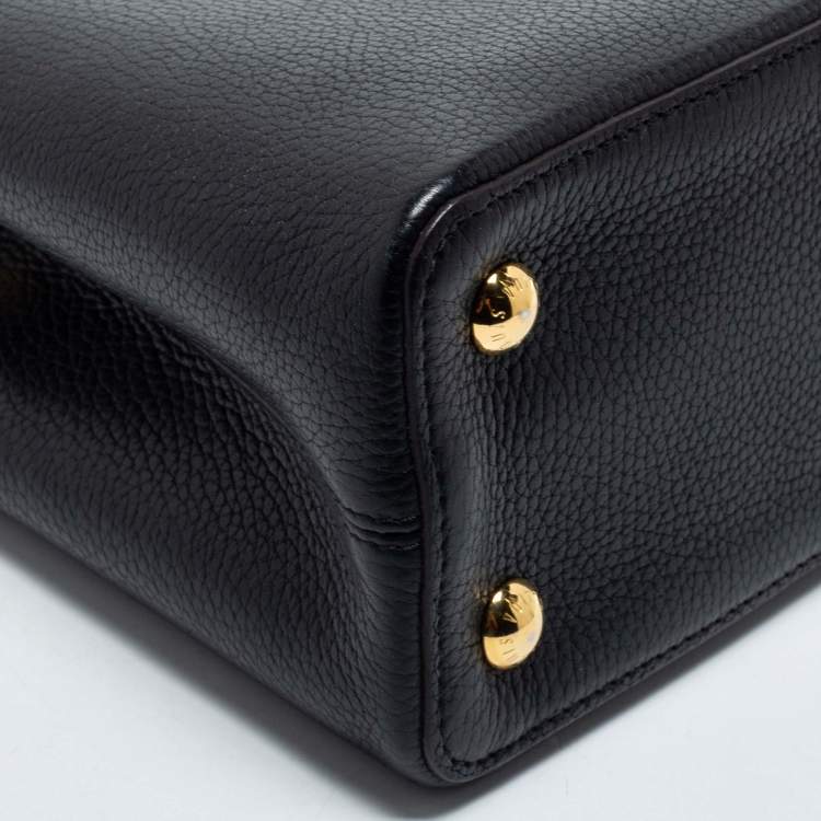 Pre Owned Louis Vuitton Black Taurillon Leather Capucines PM Bag