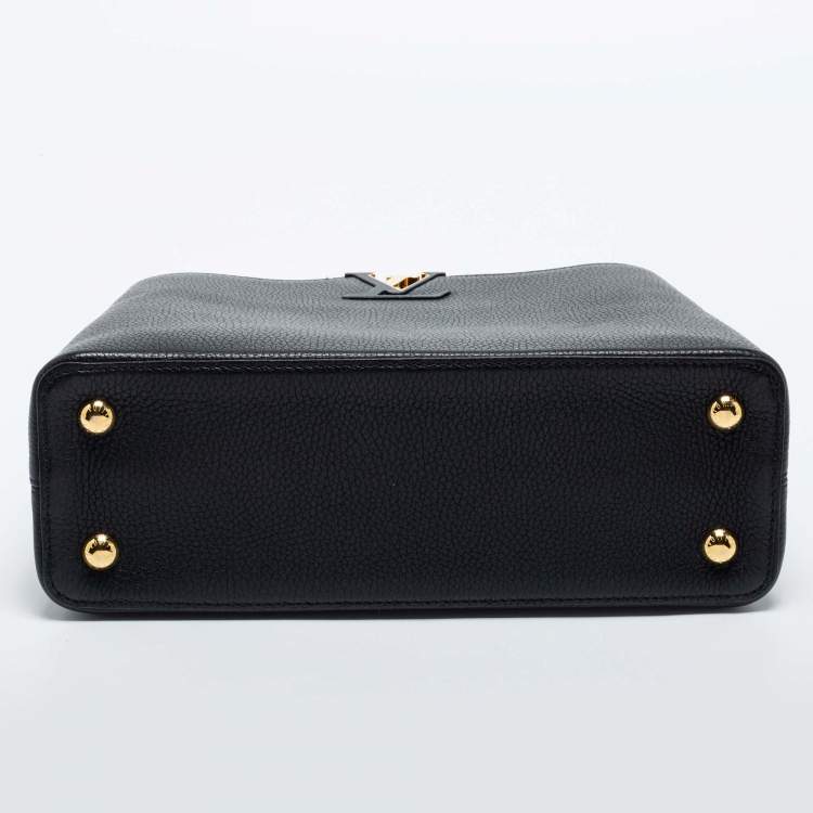 Pre Owned Louis Vuitton Black Taurillon Leather Capucines PM Bag