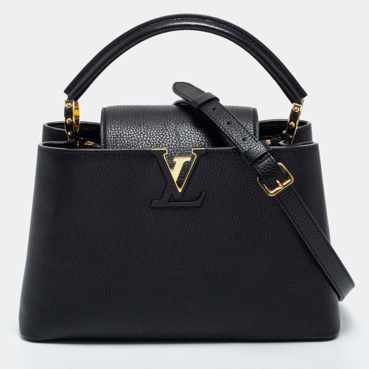 Pre Owned Louis Vuitton Black Taurillon Leather Capucines PM Bag