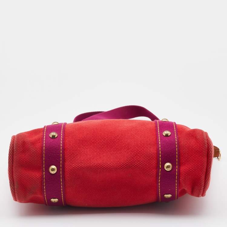 Pre Owned Louis Vuitton Rouge Toile Canvas Limited Edition Antigua Cabas MM Bag