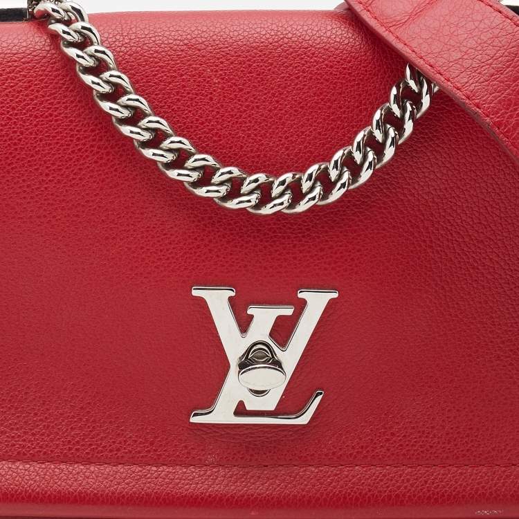 Pre Owned Louis Vuitton Rubis Leather Lockme II Bag