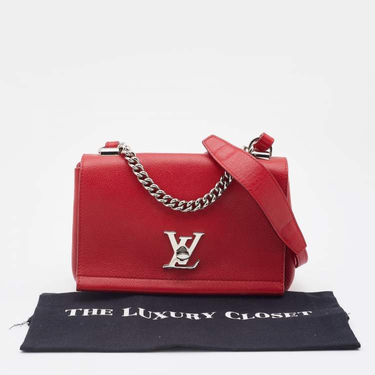 Pre Owned Louis Vuitton Rubis Leather Lockme II Bag