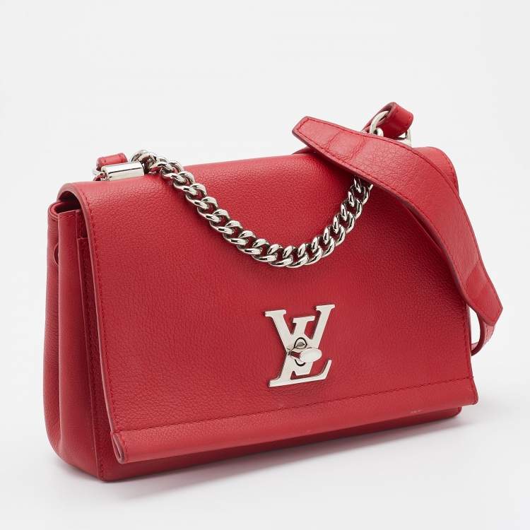 Pre Owned Louis Vuitton Rubis Leather Lockme II Bag