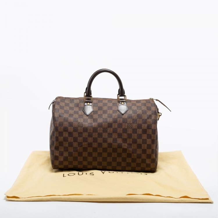 Pre Owned Louis Vuitton Damier Ebene Canvas Speedy 35 Bag