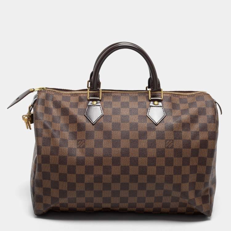 Pre Owned Louis Vuitton Damier Ebene Canvas Speedy 35 Bag