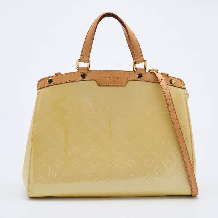 Pre Owned Louis Vuitton Corail Monogram Vernis Brea GM Bag