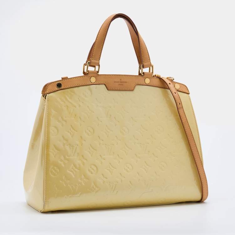 Pre Owned Louis Vuitton Corail Monogram Vernis Brea GM Bag