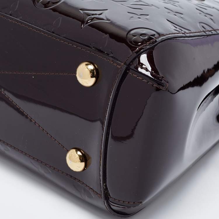 Pre Owned Louis Vuitton Amarante Monogram Vernis Montaigne BB Bag