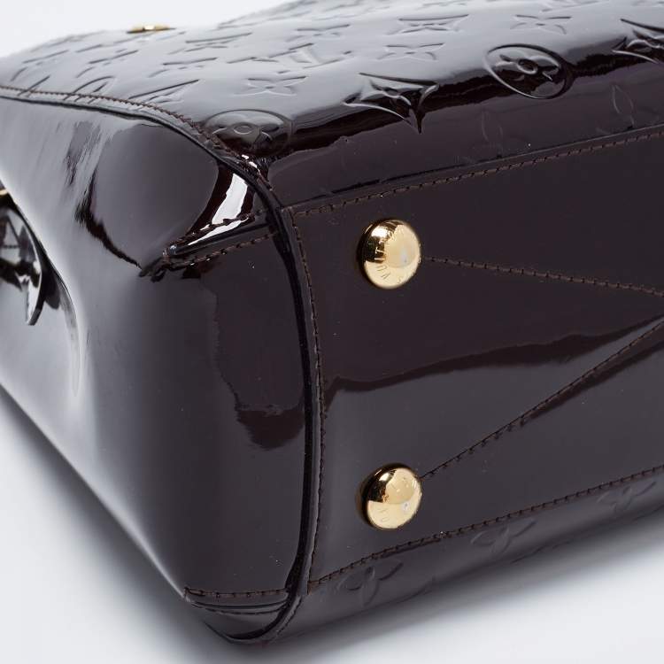 Pre Owned Louis Vuitton Amarante Monogram Vernis Montaigne BB Bag
