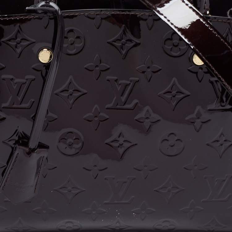 Pre Owned Louis Vuitton Amarante Monogram Vernis Montaigne BB Bag
