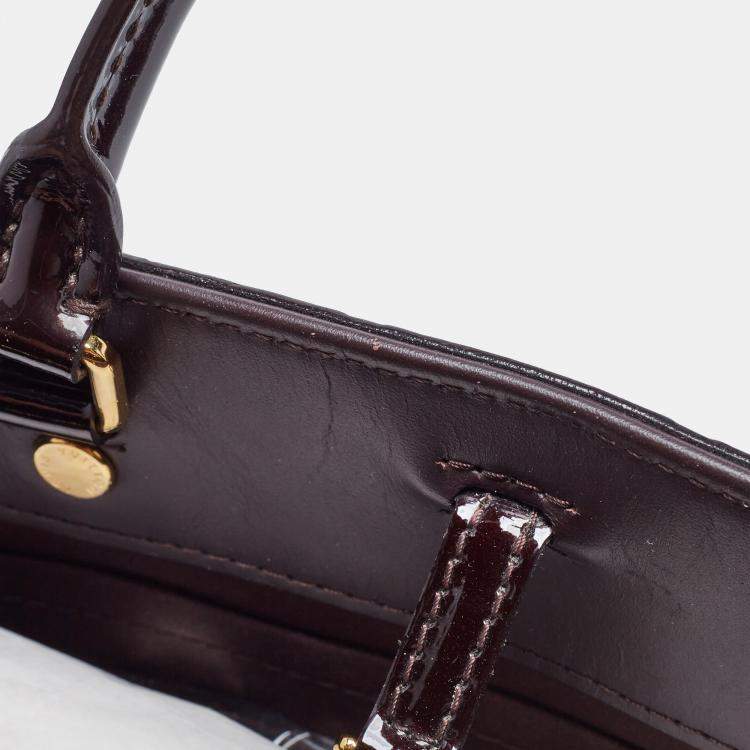 Pre Owned Louis Vuitton Amarante Monogram Vernis Montaigne BB Bag