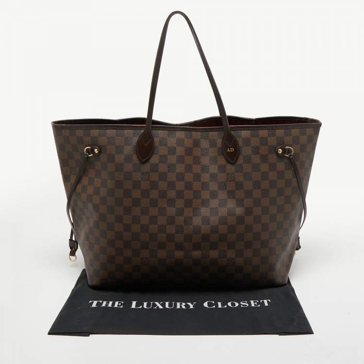 Pre Owned Louis Vuitton Damier Ebene Canvas Neverfull GM Bag