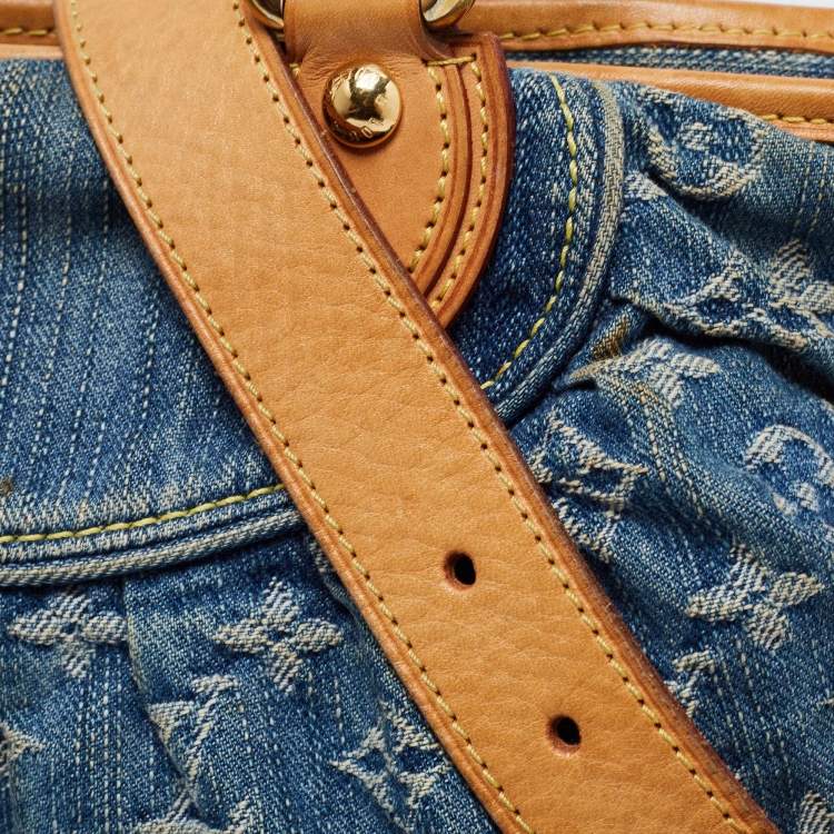 Pre Owned Louis Vuitton Blue Monogram Denim Neo Cabby MM Bag