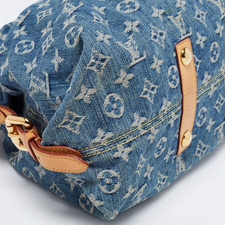 Pre Owned Louis Vuitton Blue Monogram Denim Neo Cabby MM Bag