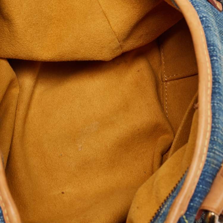Pre Owned Louis Vuitton Blue Monogram Denim Neo Cabby MM Bag