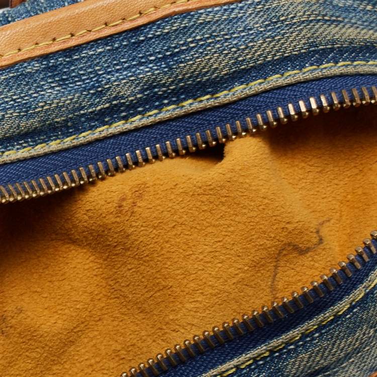 Pre Owned Louis Vuitton Blue Monogram Denim Neo Cabby MM Bag