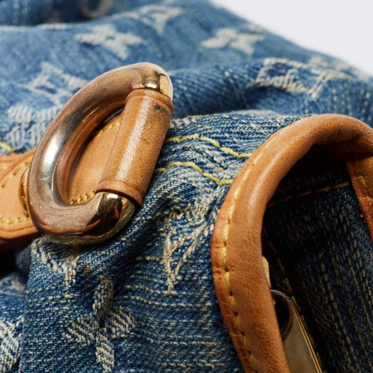 Pre Owned Louis Vuitton Blue Monogram Denim Neo Cabby MM Bag