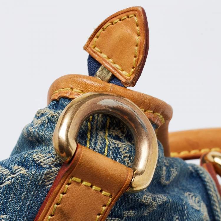 Pre Owned Louis Vuitton Blue Monogram Denim Neo Cabby MM Bag