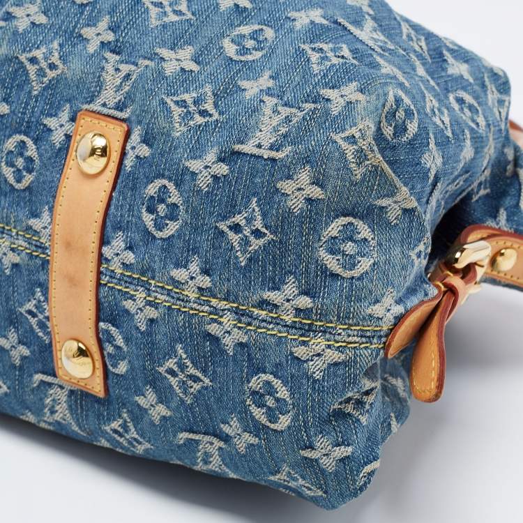 Pre Owned Louis Vuitton Blue Monogram Denim Neo Cabby MM Bag