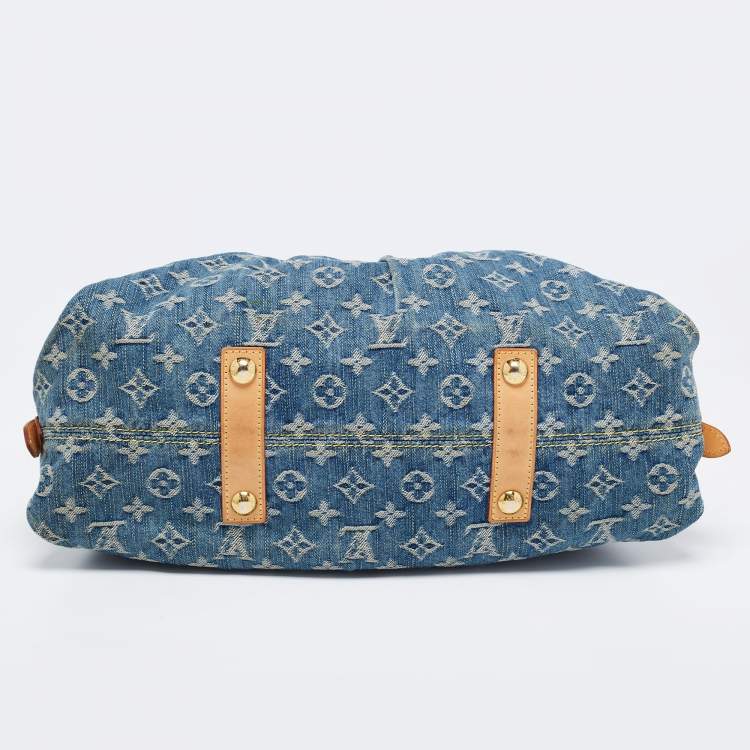 Pre Owned Louis Vuitton Blue Monogram Denim Neo Cabby MM Bag