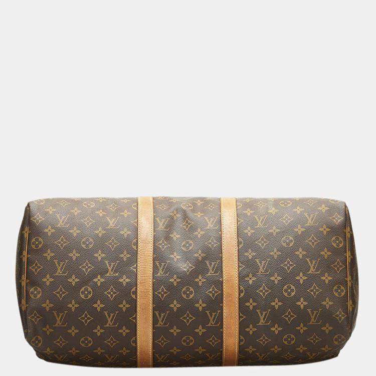 Pre Owned Louis Vuitton Brown Monogram Canvas Keepall 50 Duffel Bag 