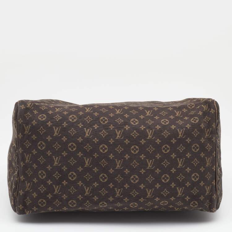 Pre Owned Louis Vuitton Fusain Monogram Mini Lin Canvas Speedy 30 Bag