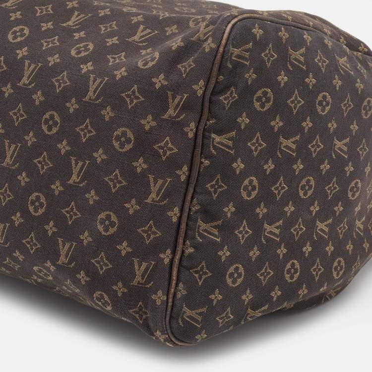 Pre Owned Louis Vuitton Fusain Monogram Mini Lin Canvas Speedy 30 Bag