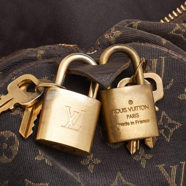 Pre Owned Louis Vuitton Fusain Monogram Mini Lin Canvas Speedy 30 Bag