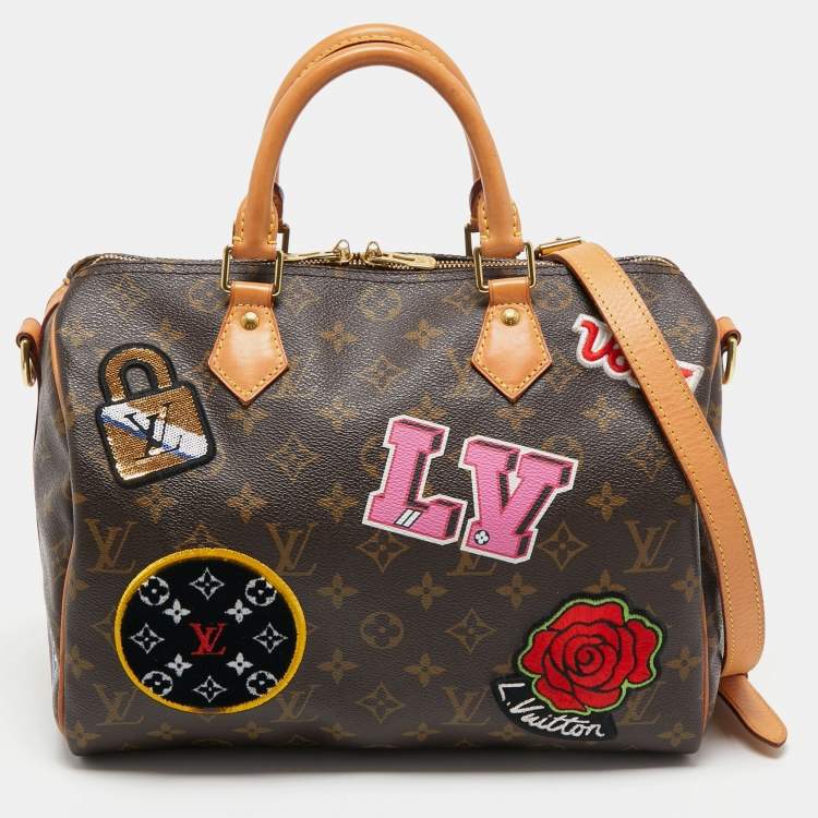 LOUIS VUITTON  PATCHES SPEEDY 30 BANDOULIERE OF DAMIER EBENE