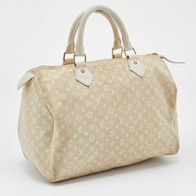Pre Owned Louis Vuitton Dune Monogram Mini Lin Canvas Speedy 30 Bag