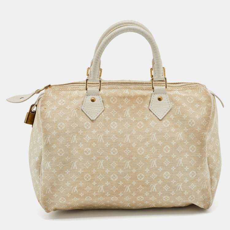 Pre Owned Louis Vuitton Dune Monogram Mini Lin Canvas Speedy 30 Bag