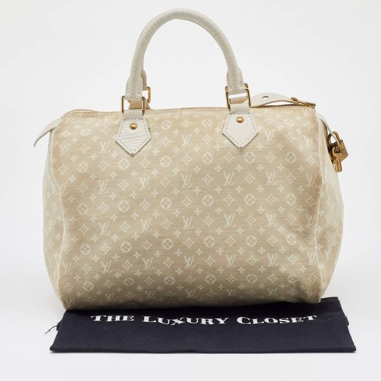 Pre Owned Louis Vuitton Dune Monogram Mini Lin Canvas Speedy 30 Bag