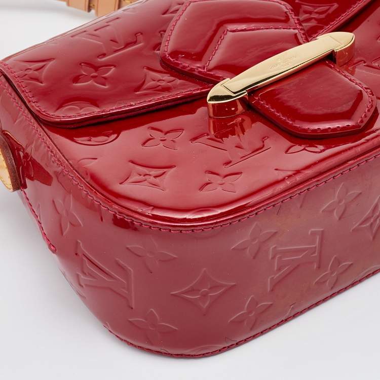 Pre Owned Louis Vuitton Rouge Grenadine Monogram Vernis Bellflower GM Bag