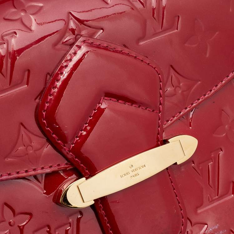 Pre Owned Louis Vuitton Rouge Grenadine Monogram Vernis Bellflower GM Bag