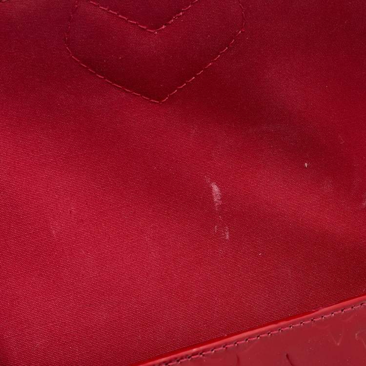 Pre Owned Louis Vuitton Rouge Grenadine Monogram Vernis Bellflower GM Bag