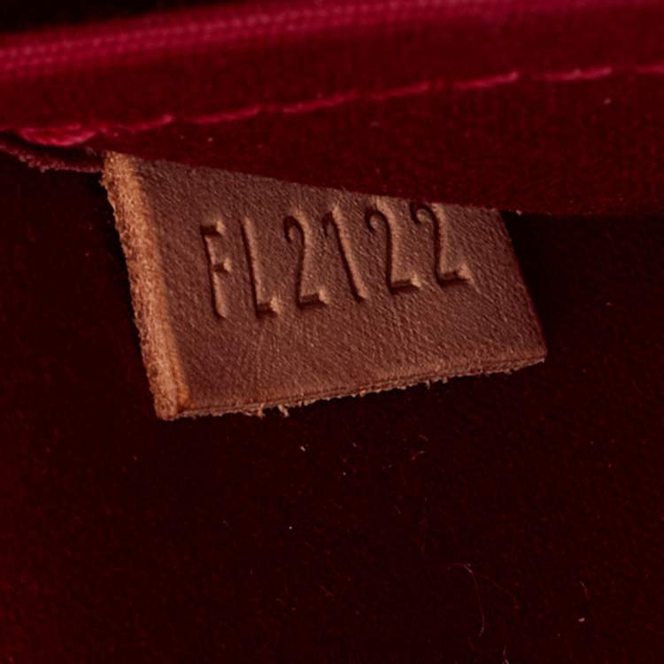 Pre Owned Louis Vuitton Rouge Grenadine Monogram Vernis Bellflower GM Bag