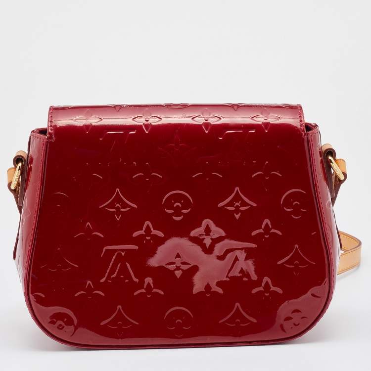 Pre Owned Louis Vuitton Rouge Grenadine Monogram Vernis Bellflower GM Bag